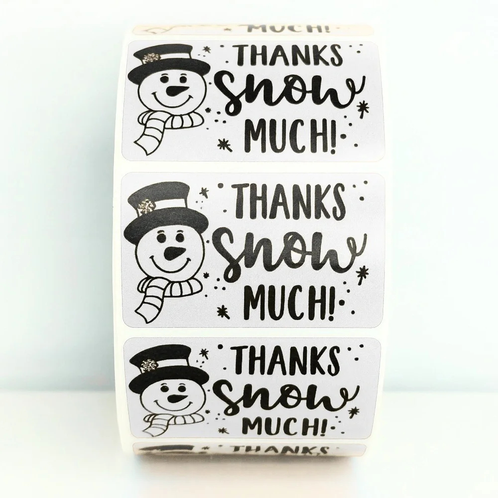 Christmas Snowman Stickers – Thank You Labels for small business 2
